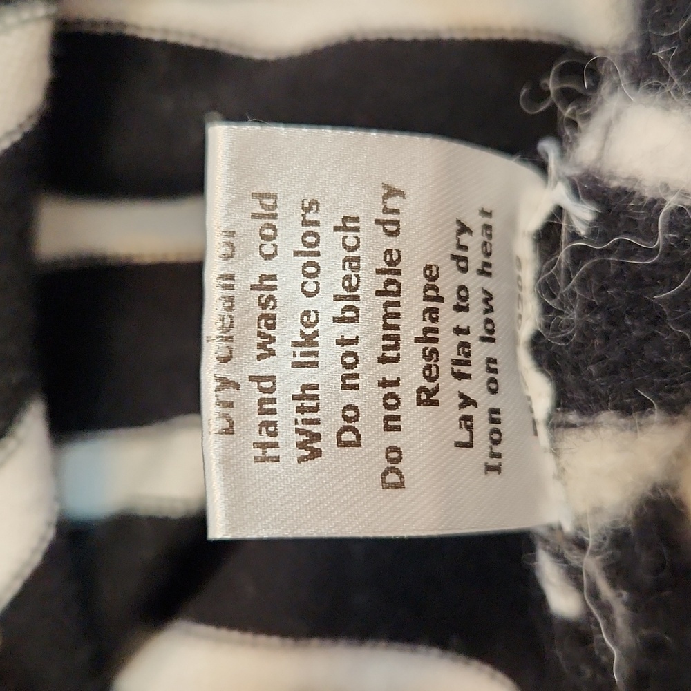 La Ligne Made In Italy Black and White Mixed Striped Crew Neck Sweater sz S - Picture 10 of 16